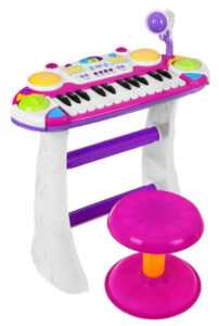 mamido Dětský elektrický keyboard se stolečkem růžový