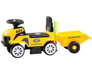 mamido Dětské odrážedlo traktor Truck s přívěsem žluté