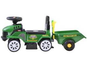 mamido Dětské odrážedlo traktor Truck s přívěsem zelené