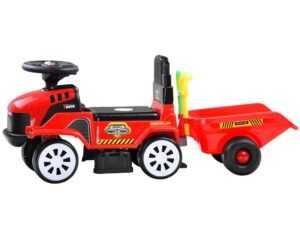 mamido Dětské odrážedlo traktor Truck s přívěsem červené