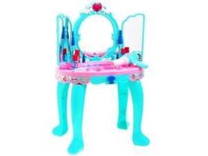 mamido Dětský kosmetický stolek se svítícím zrcadlem modrý