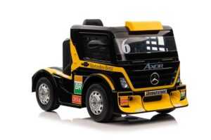mamido Dětský elektrický kamion Mercedes Axor LCD žlutý