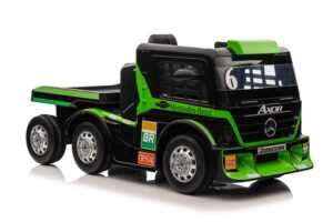 mamido Dětský elektrický kamion Mercedes Axor LCD MP4 s návěsem zelený