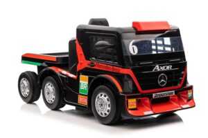 mamido Dětský elektrický kamion Mercedes Axor LCD MP4 s návěsem červený