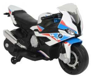 mamido Dětská elektrická motorka BMW S1000RR bílo-modrá